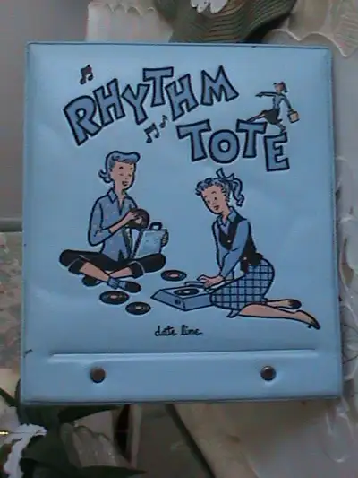 VINTAGE RHYTHM TOTE 45 RECORD HOLDER, View more