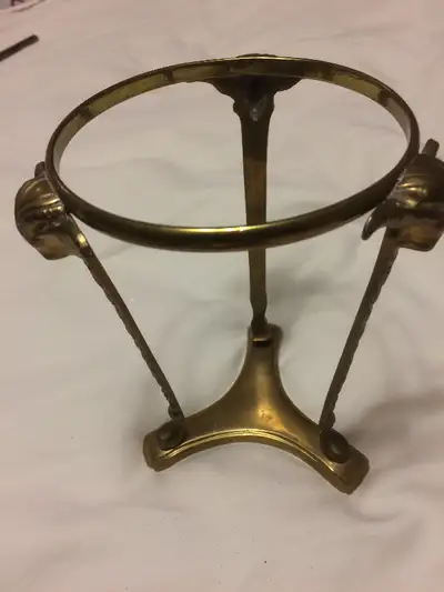 Brass and Crackle Glass Candle Holder Hurricane Lamp Vintage, View more