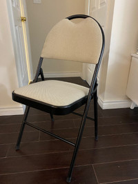 Portable high-back upholstered & padded metal folding chair x3