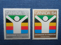 Timbres neufs du Canada sur les Jeux universitaires à 1,60$