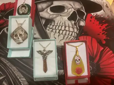 NEW HANDMADE UNISEX SKULL STONE NECKLACES - $20.00 - EACH, View more