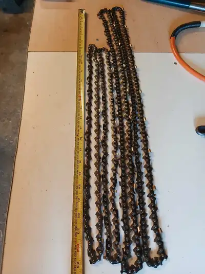 One new three like new, chains for chainsaws,