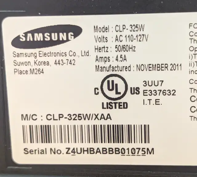 FOR SPARES OR FOR RECOVERY! Samsung CLP-325W Color Laser Printer in Printers, Scanners & Fax in City of Toronto - Image 5