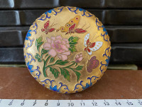 Vtg cloisonné trinket floral box beautiful