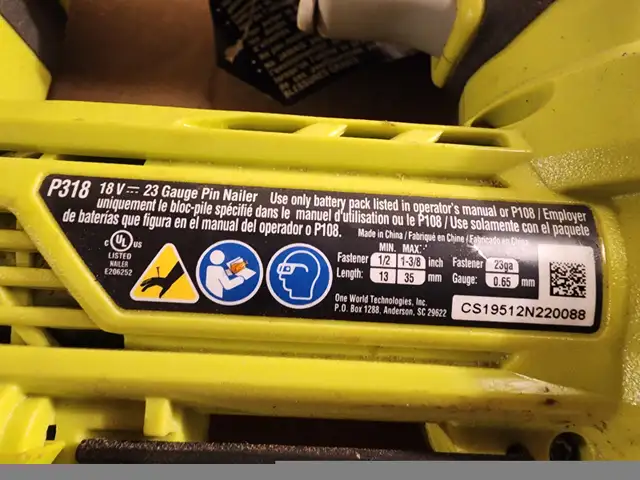 RYOBI 18V ONE+ Cordless AirStrike 23-Gauge 1-3/8-inch Headless | Power ...