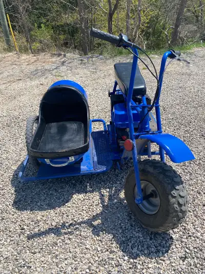 Custom minibike with sidecar Mini bike with Princess Auto engine and custom side car made from a wat...