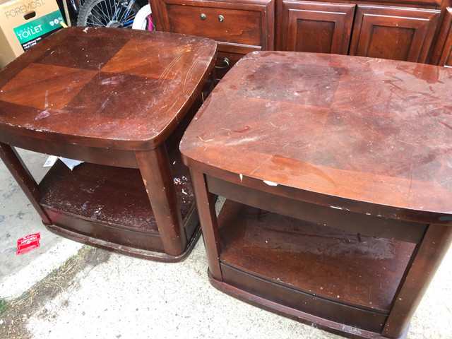 I will deliver 2 beautiful sold wood vintage end / side tables in Arts & Collectibles in St. Albert