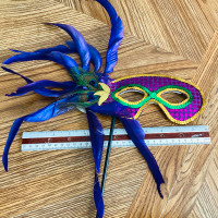 Masquerade Eye Mask - Purple Feathers