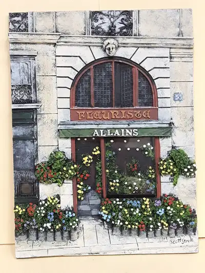 Vintage 3D French Fleuriste Shop Plaque, View more