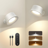 Two LED Wall Lights Sconces with 3200mAh Rechargeable dimmable