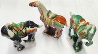 Replica Tang Dynasty Style Glazed Ceramic Horse Figurines