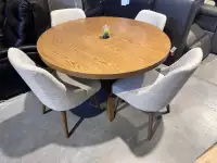 52” round dining table with 4 chairs