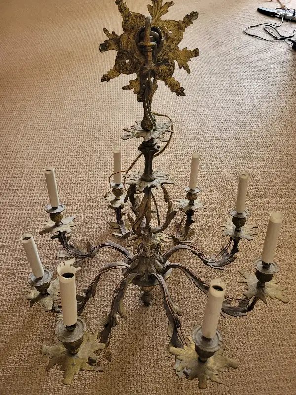 19th Century Gilt Bronze EIGHT  Light Chandelier62863266002435121