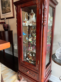 Vintage Embellished Mahogany Wood Curio