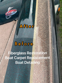 Boat Gel Coat Restoration, Carpet Change.