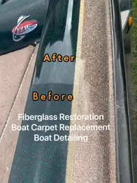 Boat Gel Coat Restoration, Carpet Change.