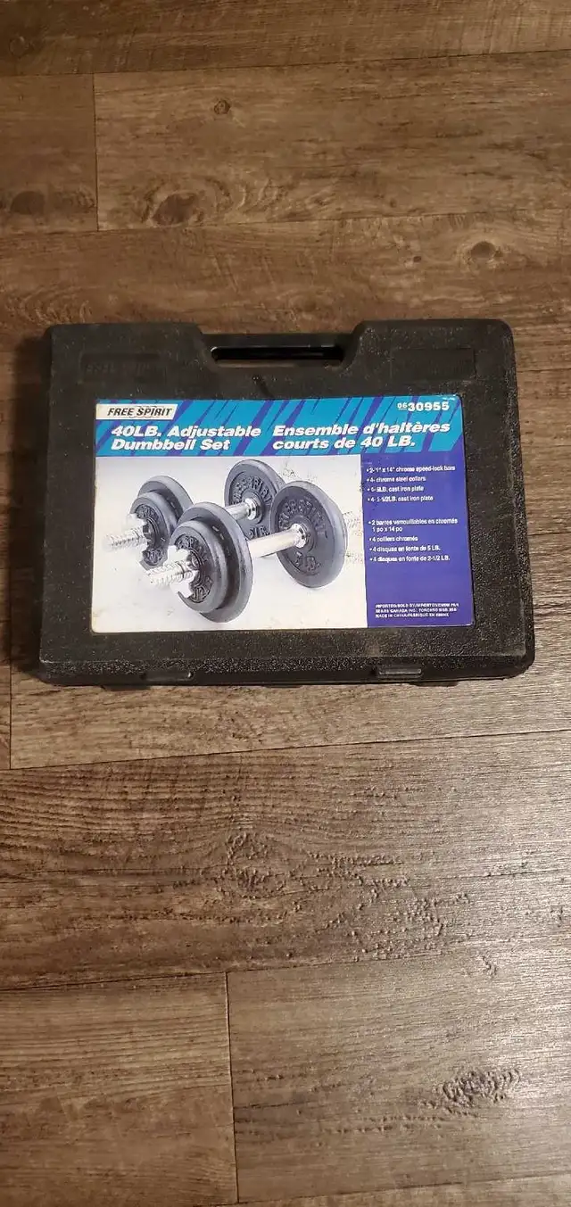 40lbs Adjustable Dumbbell set in Exercise Equipment in Barrie - Image 6