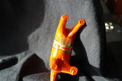 Vintage Wooden 4" Dala Horse Figure ~ Beautiful Piece ~ Orange Hand Painted Swedish Horse Vintage Or...