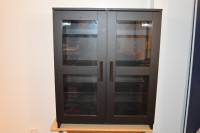 IKEA BRIMNES Cabinet with Glass Doors - Black - 78 X 95 X 41 cm