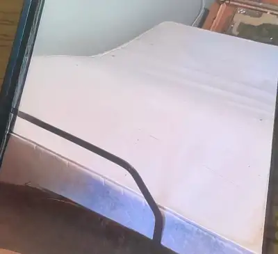 Works as intended. Head and feet areas raise. Remote works. Bed is stained from being stored in gara...