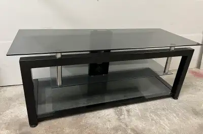 52" TV Stand - Tempered Glass & Metal Frame, View more