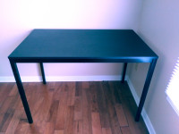 IKEA SANDSBERG Table black; MELLTORP Table white; TEODORES Chair