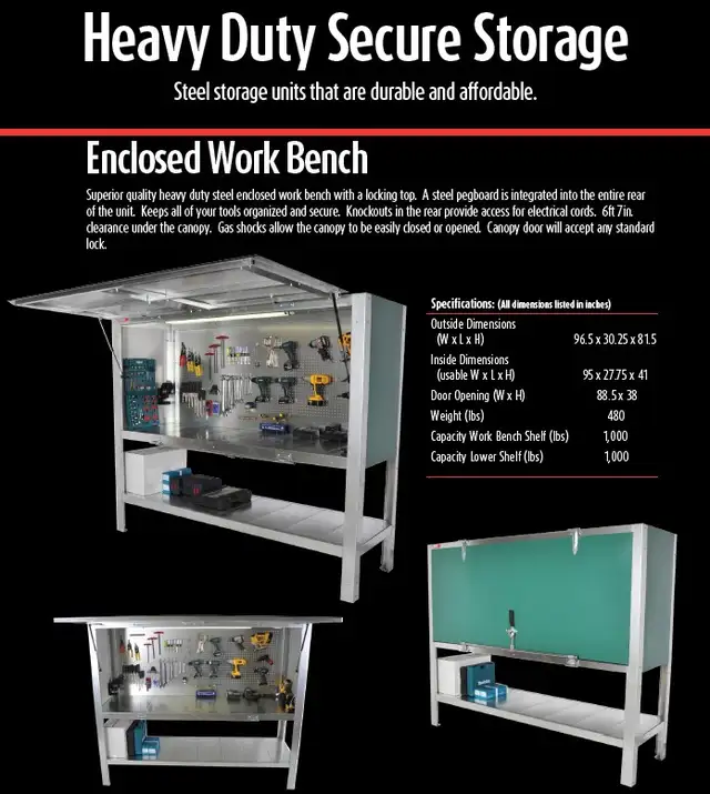 LOCKING TOOL CABINET. TOOL CHEST. LOCKABLE WORKBENCH WORKSTATION in Tool Storage & Benches in Mississauga / Peel Region - Image 8