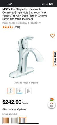 Moen Eva sink faucets (2)