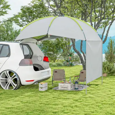 SUV Awning Tailgate Tent, Portable Car Awning with Side Wall, for Truck, RV, Van, Trailer and Overla...
