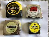 $17 for 4 Tape Measures – Stanley FatMax 25’, Lufkin, Powerlock