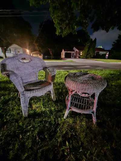 Wicker Chair and Table Set, View more