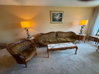 Vintage French Provincial Living Rom Set and Lights, View more