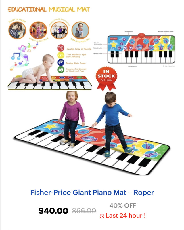 Fisher-Price Giant Piano Mat dans Jouets et jeux  à Laval/Rive Nord - Image 2