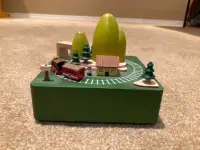 Music box with a moving train (no compartment to box)