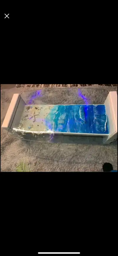 Hancrafted Ocean Resin Coffee Table, View more