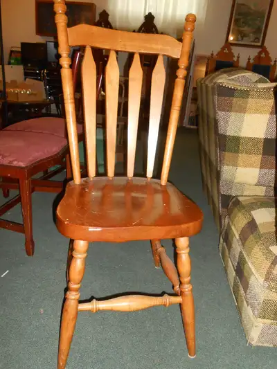 Solid maple chair height41" width17" depth17 seat height17", View more