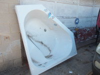 jet pump bath tub for corner walled bath room