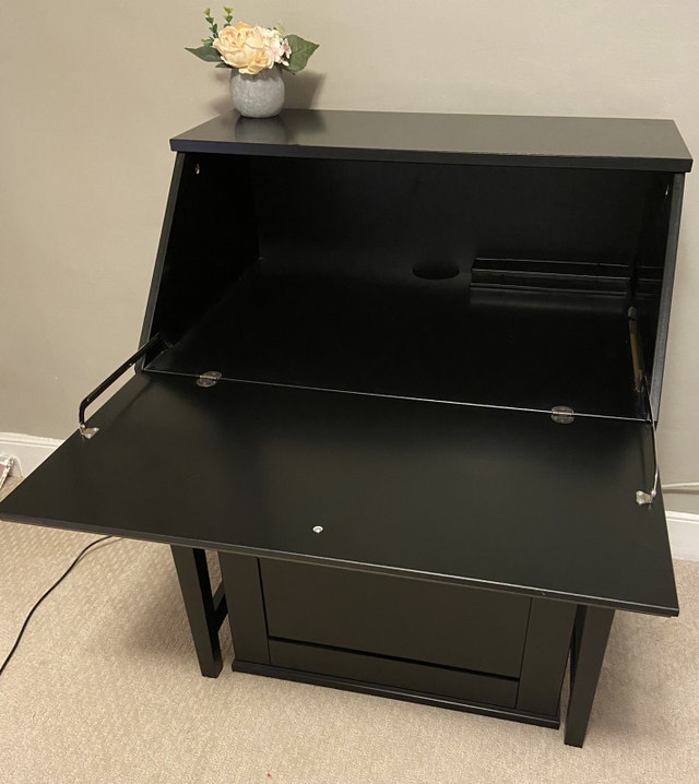 Black iKEA Alves secretary desk with filing bench Desks