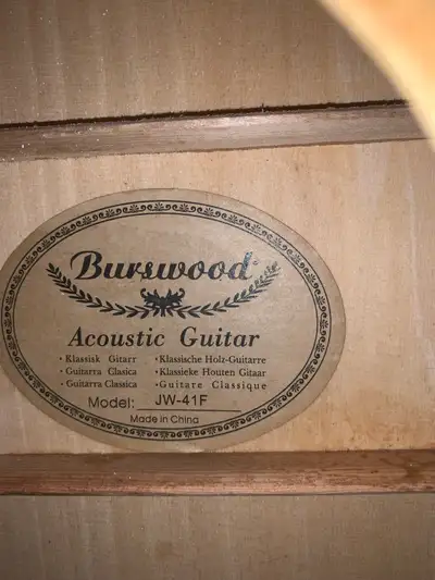 Burswood JW-41F Acoustic Guitar w Case & two picks, View more