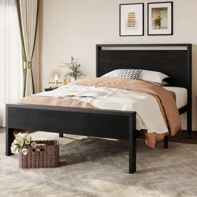 SHA CERLIN 14 Inch Twin Size Metal Platform Bed Frame , View more