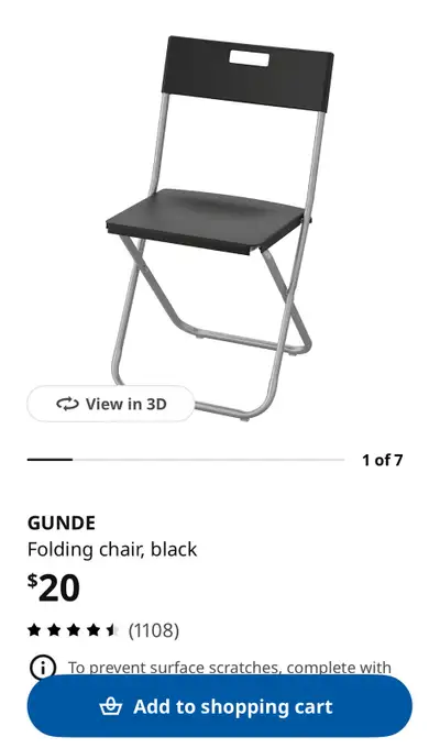 2 black foldable chairs , View more