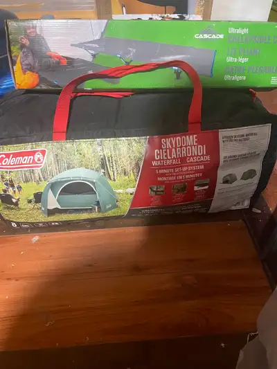 COLEMAN 8 PERSON TEXT & A CASCADE COLLAPSIBLE COT, View more