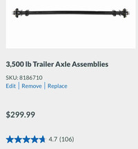  Trailer frame axle and tires