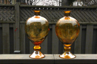 Classic Golden Vases. Pair.