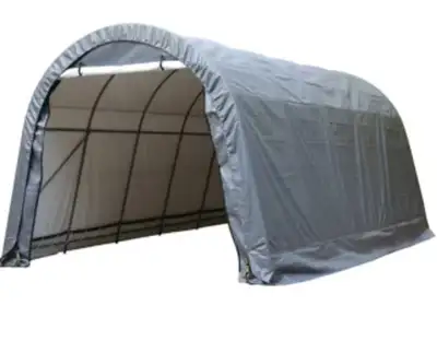 12W x 20L x 9H Two Doors Used less then 6 months Still standing to view Located at Pigeon Lake, AB