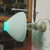 Beautiful vintage lamp. Milk glass shade