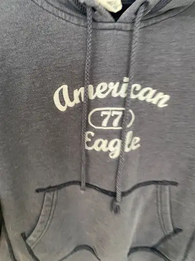American Eagle Hoodie Grey Youth Large