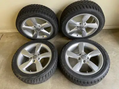 4 PNEUS HIVER BLIZZAK WS80 205/50R17 MESURE D'USURE 9/32 PO. 4 JANTES EN ALLIAGE LÉGER ORIGINAL OEM...