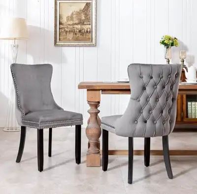 Lot de 2 Chaises de Salle à Manger Capitonnées – Moderne & Chic, View more