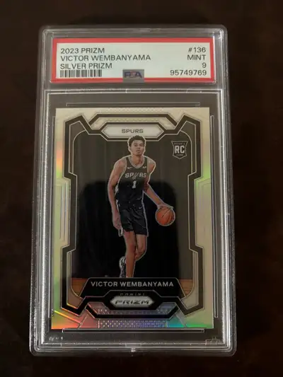 2023 Prizm Silver Victor Wembanyama Rookie Card PSA 9, View more
